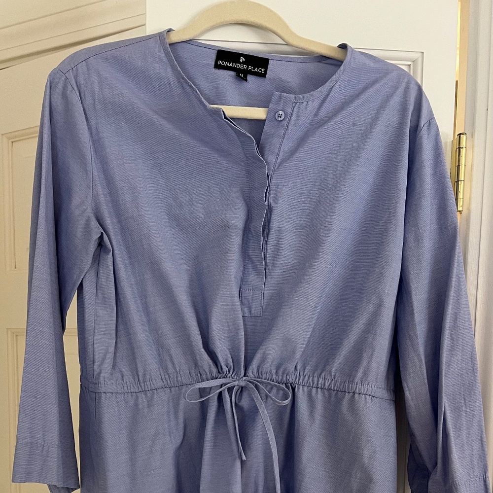 Blue shirt dress
